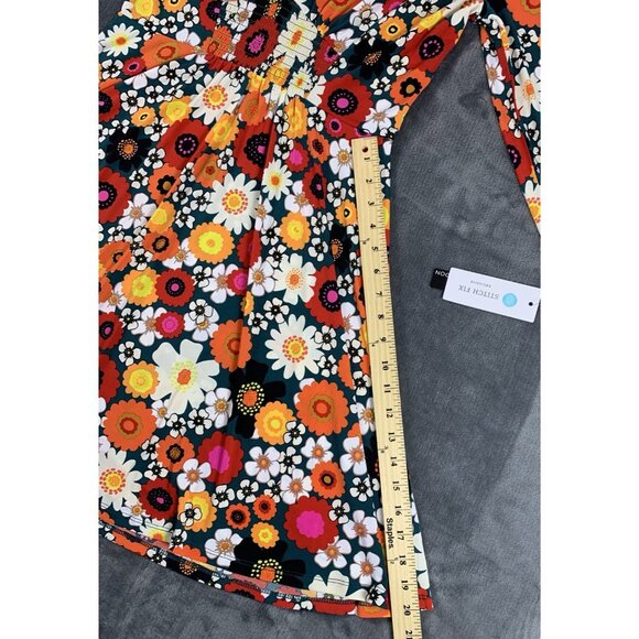 Maggy London Nikola 3/4 Sleeve Knit Dress Size 8 Floral 70's NWT - Picture 10 of 11